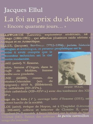 cover image of La foi au prix du doute. Encore quarante jours...